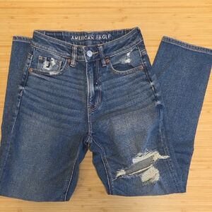 American Eagle Outfitters Distressed Blue Boyfriend Jeans